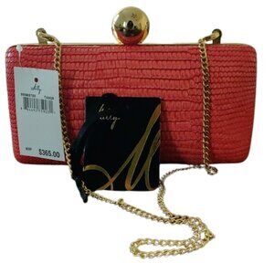 New with tags Milly Orange/red clutch evening Adriana Minaudière